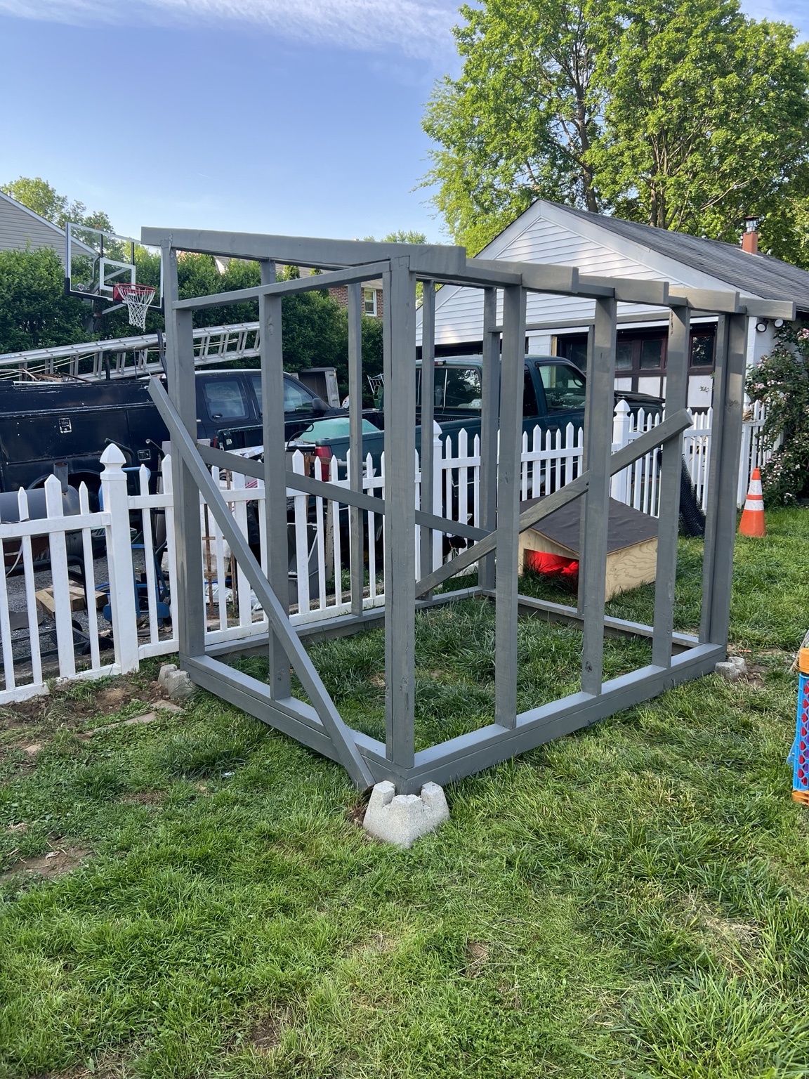 Custom greenhouse timber frame under construction